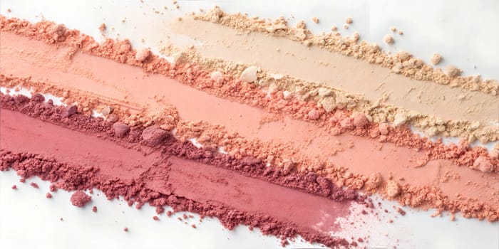 Eye shadow pink matte or blusher powder colored texture background on white background. High quality photo
