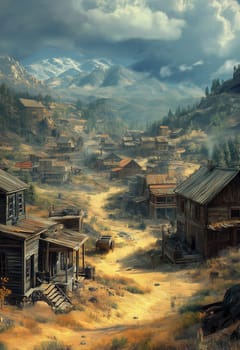 View of an abandoned miners' town. Selective focus.