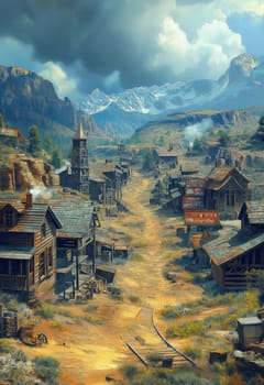 View of an abandoned miners' town. Selective focus.