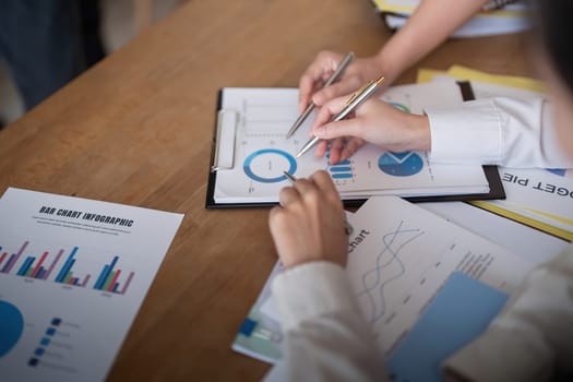 Business team analyzing income chart and graph in office. Close up. Business analysis and strategy concept.