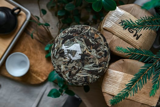A cozy tea setup with elegant decor and vibrant greenery, exuding tranquility and calmness in the space