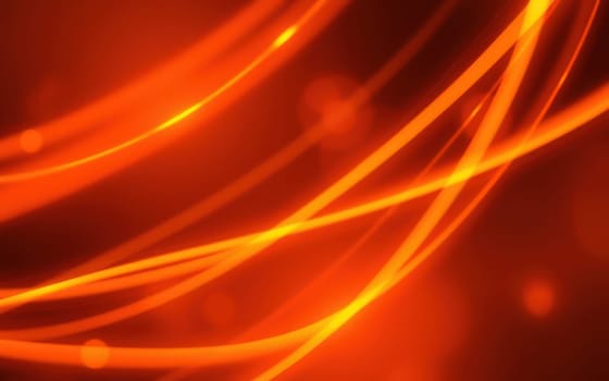 Bright orange hues create a lively atmosphere with flowing lines and soft light. The design evokes energy and movement, perfect for artistic projects or digital design.