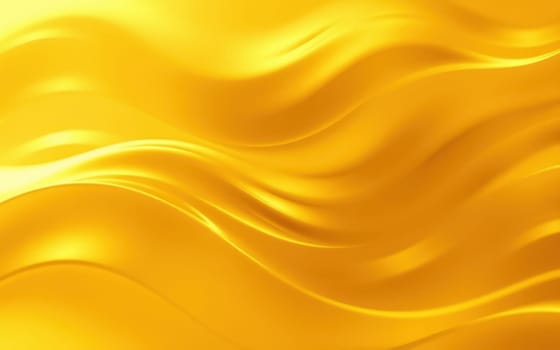 Vibrant golden waves undulate across the visual field, creating a warm and inviting abstract composition. The smooth textures evoke feelings of lightness and serenity.