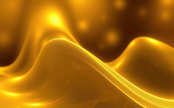 Smooth golden waves flow seamlessly, creating a dynamic and captivating visual effect. The reflective surface shines under gentle light, enhancing the depth and texture of the design.