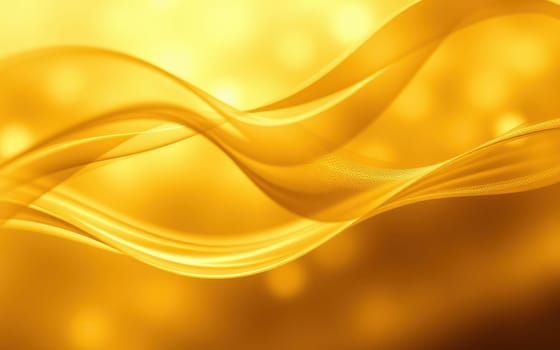Fluid golden waves intertwine gracefully, showcasing a dazzling abstract pattern illuminated by gentle light, evoking warmth and tranquility.
