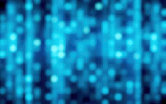 A collection of luminous blue dots and lines forms an abstract background, creating a sense of movement and energy typical in digital art and technology-themed designs.