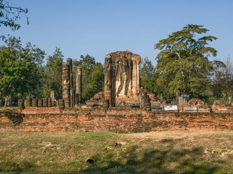 Ruins of Wat Chetuphon in Sukhothai by day, Thailand