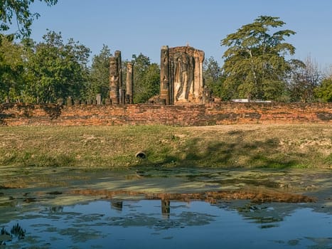 Ruins of Wat Chetuphon in Sukhothai by day, Thailand