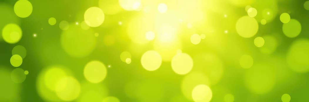 This vibrant green backdrop features soft bokeh effects that evoke a sense of freshness and energy, perfect for spring events or nature-themed gatherings.