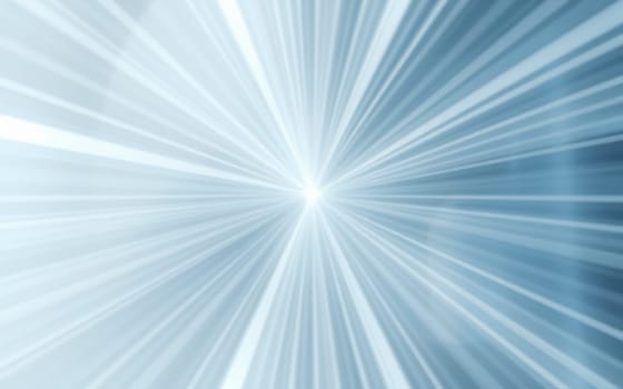 Rays of light emanate from a central point, creating a dynamic and vibrant abstract design in shades of blue, evoking a sense of energy and motion.