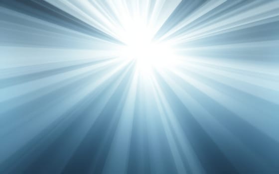 Bright rays of light burst forth from a central point, illuminating the surrounding blue atmosphere. This enchanting display of light occurs during the early morning hours.