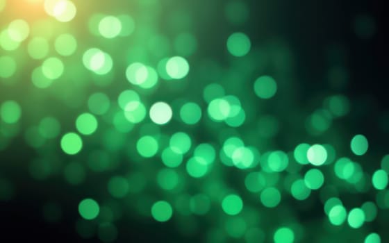 Soft green bokeh lights fill the background, creating a calming yet enchanting atmosphere suitable for an evening event or celebration. The diffused light enhances the mood.