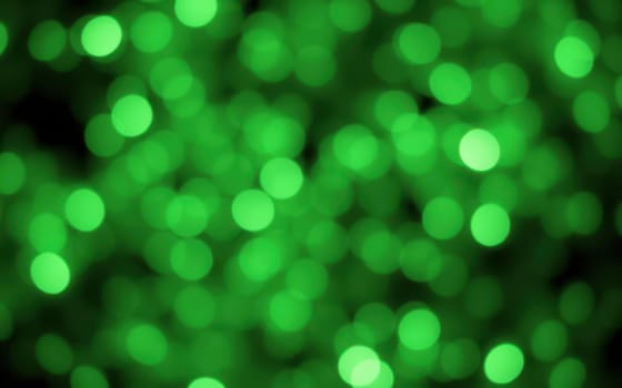A dazzling array of green bokeh lights fills the space, creating a magical ambiance for an evening gathering. The bright dots of light add a sense of celebration and joy.