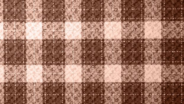 Checkered pattern for fabric or wallpaper in the colors of the year 2025 mocha mousse.
