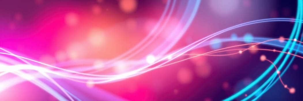Bright and colorful light trails swirl through a dark background, creating an eye-catching and dynamic effect perfect for graphic design or artistic applications.