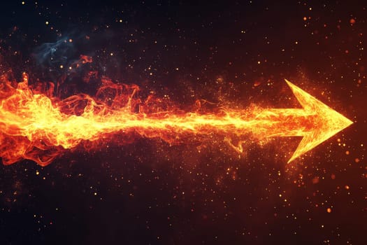 This captivating image showcases a dynamic flame arrow, symbolizing energy and movement in a cosmic background. The vibrant colors evoke feelings of intensity and inspiration.