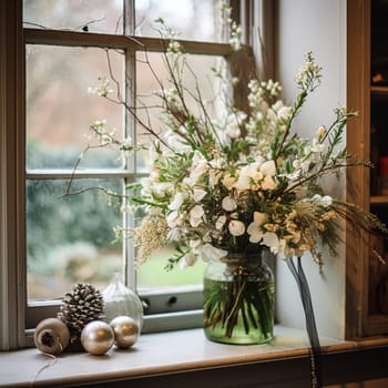 Beautiful bouquet of flowers in a vase. Floral arrangement