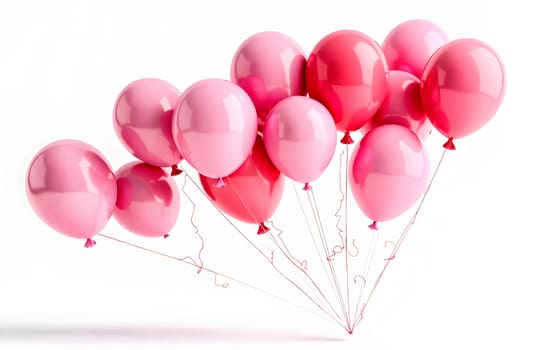 A collection of vibrant pink balloons rises gracefully, creating an uplifting and celebratory atmosphere perfect for events.