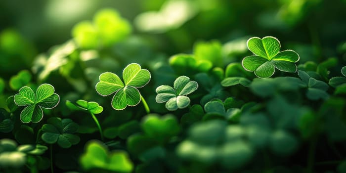 Light green textured background with subtle shamrocks for st. Patricks day design.