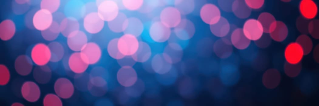 Brightly colored bokeh lights in pink and blue create a magical ambiance during an evening gathering, highlighting the festive atmosphere and joyful spirit of the occasion.