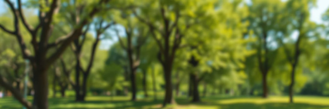 This vibrant park showcases a variety of green trees, creating a peaceful atmosphere. Sunlight filters through the leaves, inviting visitors to enjoy nature's beauty.