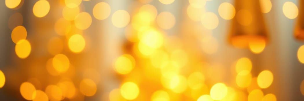 Soft, glowing bokeh lights fill the space with warmth and elegance, enhancing the ambiance for holiday gatherings. The lights twinkle gently, evoking a sense of joy.