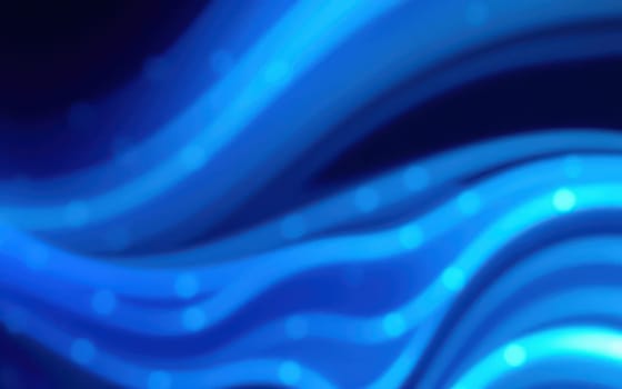Vivid blue waves ripple across a dark background, illuminated by glowing elements that add texture and depth, captivating the viewer with a dynamic pattern.