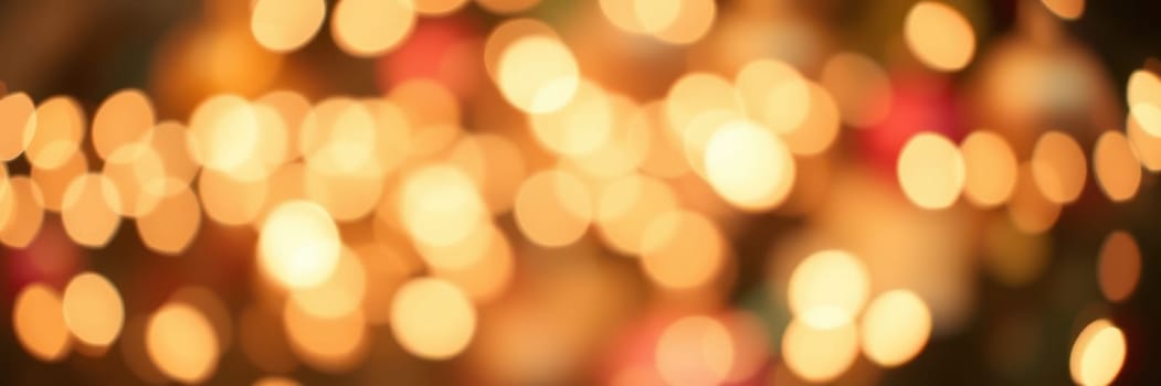 A glowing array of soft golden lights fills the background, creating a warm and inviting atmosphere for an evening celebration, enhancing the festive mood.