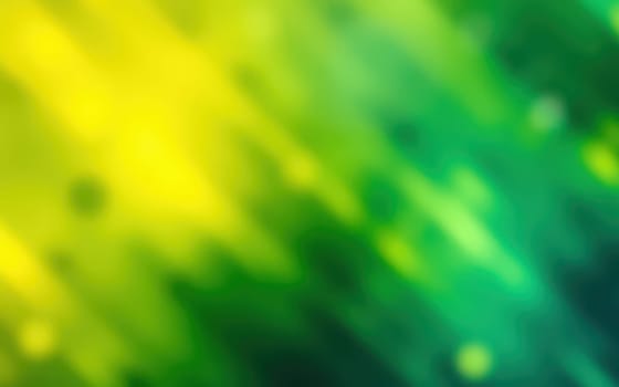 Colorful abstract design features flowing patterns in green and yellow hues, creating a sense of movement and energy.