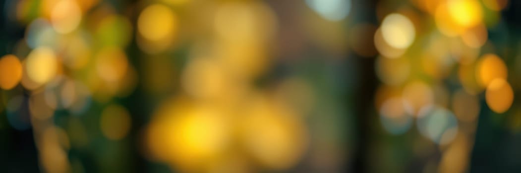 Twinkling golden lights are scattered throughout a vibrant garden, creating a warm and inviting ambiance as the evening settles in. Lush greenery enhances the magical feel.