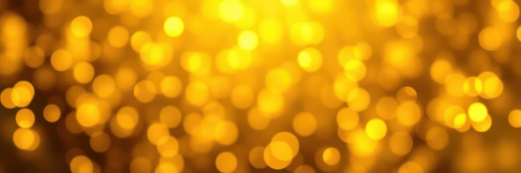 A vibrant display of golden bokeh lights fills the background, enhancing the ambiance of a joyous nighttime celebration or gathering, creating a warm and inviting atmosphere.