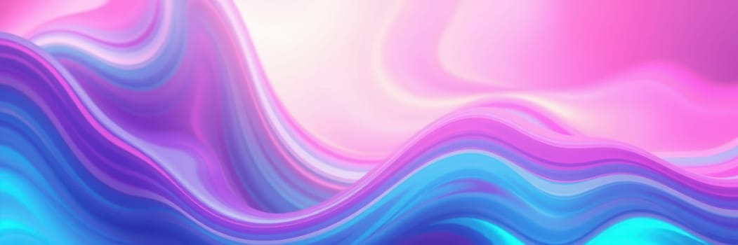 Vibrant waves of pink and blue swirl together, creating an abstract composition filled with flowing movement and soft gradients. The colors blend harmoniously, evoking a sense of calm.
