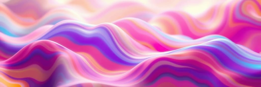 Wavy patterns in shades of pink, purple, and blue blend together, forming a captivating abstract landscape with a dreamy, soft look that evokes tranquility and artistic inspiration.