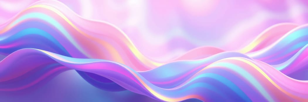 Vibrant waves in shades of pink, blue, and purple flow smoothly across the surface, creating a mesmerizing and dreamy atmosphere. The harmonious colors evoke a sense of calmness.