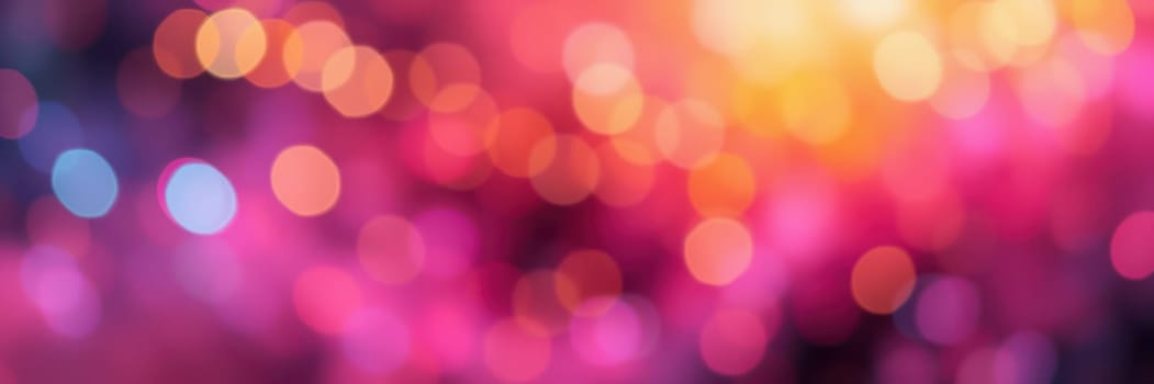 A beautiful array of colorful bokeh lights fills the background, creating a festive atmosphere at an evening event. The bright hues blend together, evoking joy and excitement.