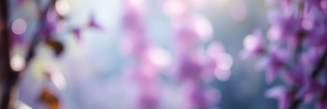 Delicate pink flowers bloom vibrantly in a lush garden during a spring morning. Soft sunlight filters through the petals, creating a serene atmosphere.