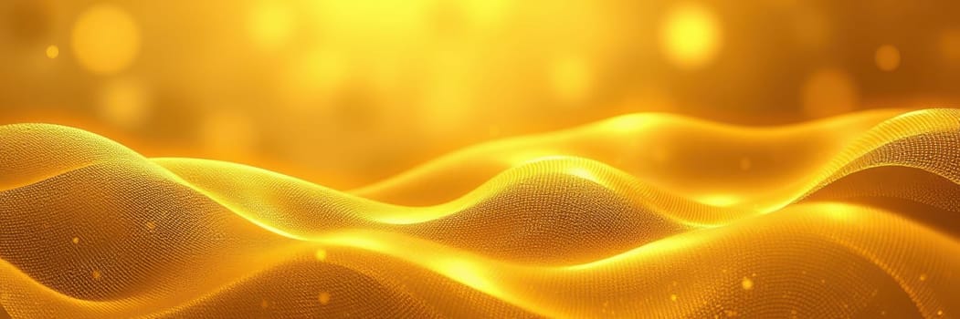 Gentle waves of shimmering gold flow gracefully, creating a warm atmosphere. The light dances across the surface, evoking a sense of tranquility and beauty in this serene setting.