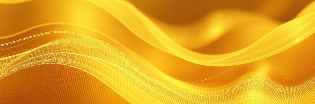 Flowing waves of gold create a sense of movement and energy, combining soft curves and bright hues to evoke warmth and vibrancy, perfect for various artistic uses.