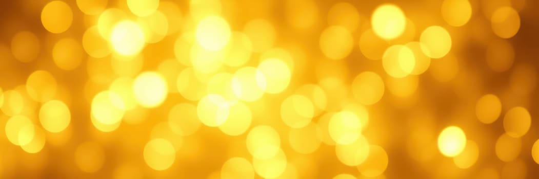 Golden bokeh lights shimmer and sparkle, creating a warm and inviting ambiance perfect for celebrations and festive occasions. The blurred effect adds a dreamy quality to the scene.