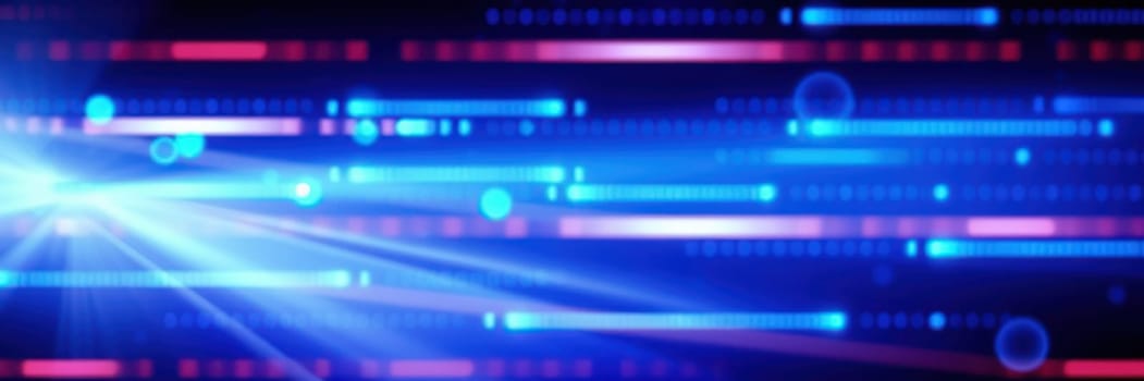 Bright lines in varying colors flow across a dark background, creating an energetic atmosphere that suggests movement and digital innovation, perfect for technology themes.