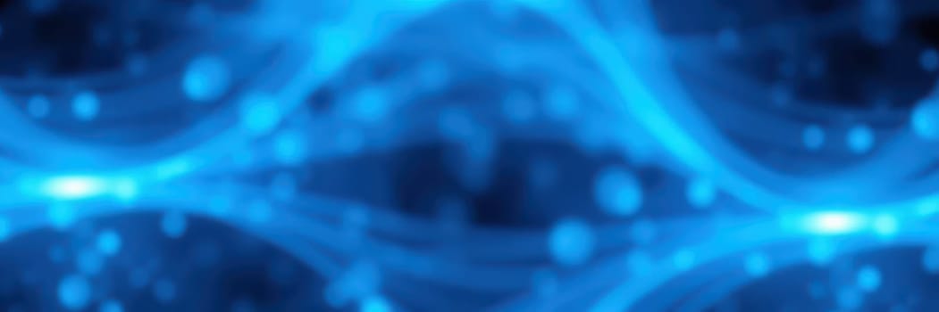 In a dynamic digital landscape, swirling patterns and bright blue hues create an abstract representation of technology and connectivity. The visual evokes futuristic themes and innovation.