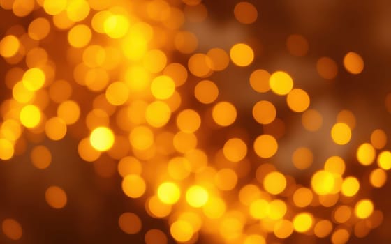 A mesmerizing array of warm golden bokeh lights twinkles, creating a festive and inviting atmosphere perfect for an evening celebration. The soft glow enhances the ambiance significantly.