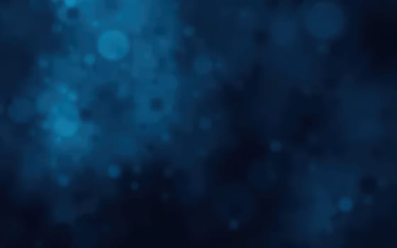 Soft glowing particles dance in a swirling blue abstract background, creating a mesmerizing atmosphere. The bokeh effects enhance the depth and richness of the scene.