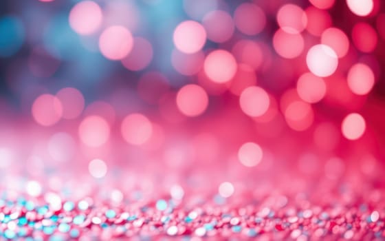 Bright, blurred circles of light in shades of pink and blue fill the background, creating a cheerful and festive ambiance perfect for parties or special gatherings.