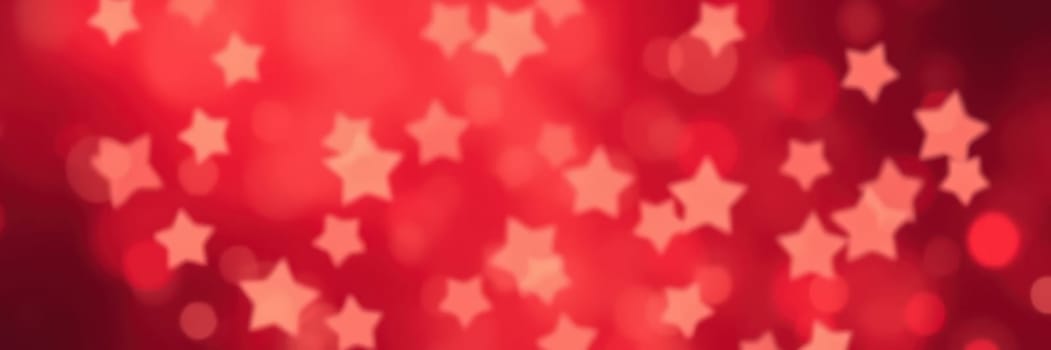 Bright red backdrop filled with star-shaped decorations creates a joyful and festive mood, suitable for parties and holiday celebrations, emphasizing warmth and excitement.