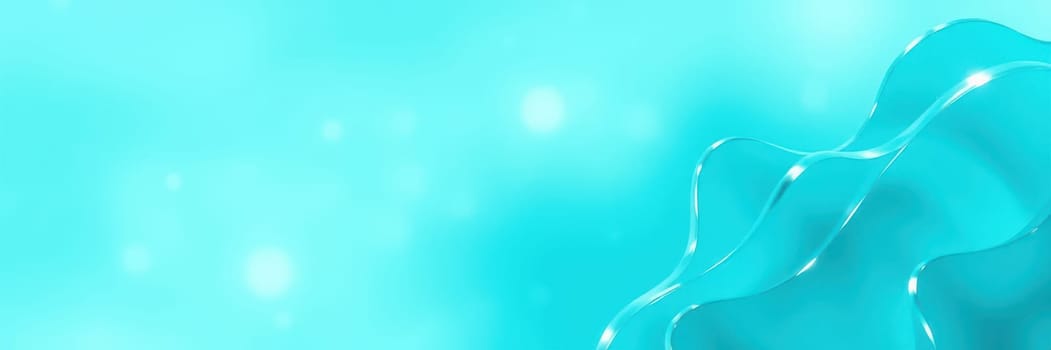 A fluid shape undulates in deep blue, creating an ethereal effect as it flows gently. Soft lighting enhances the tranquil atmosphere, inviting calm reflections.