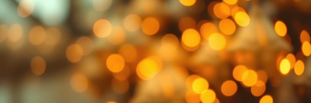 Twinkling golden lights bring warmth and joy to the indoor celebration, creating a cozy ambiance perfect for holiday gatherings and festivities during the evening.