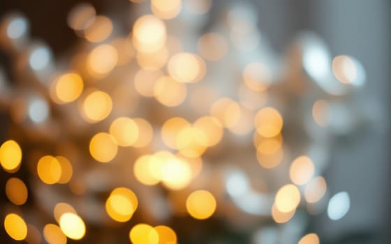 Warm, soft lights illuminate a cozy indoor space, fostering a welcoming atmosphere for a winter gathering with friends and family. The bokeh effect adds a dreamy touch.