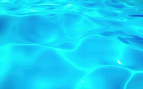 Clear blue water glistens under sunlight, creating a calming and refreshing atmosphere. Gentle ripples dance across the surface, inviting relaxation and enjoyment.