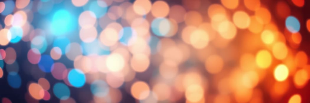 Vivid bokeh lights in shades of blue and orange create a lively ambiance, capturing the excitement of a joyful celebration during the night.
